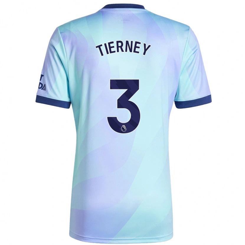 Danxen Män Kieran Tierney #3 Aqua Tredjesatsen Matchtröjor 2024/25 Tröjor T-Tröja