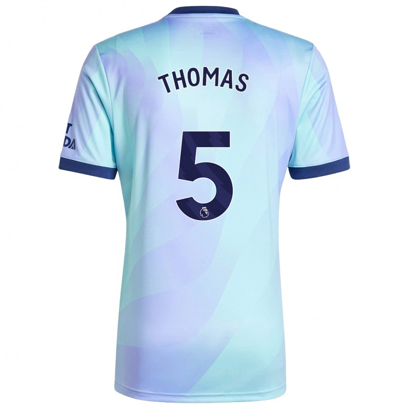 Danxen Män Thomas Partey #5 Aqua Tredjesatsen Matchtröjor 2024/25 Tröjor T-Tröja