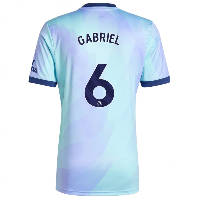 Danxen Män Gabriel Magalhães #6 Aqua Tredjesatsen Matchtröjor 2024/25 Tröjor T-Tröja