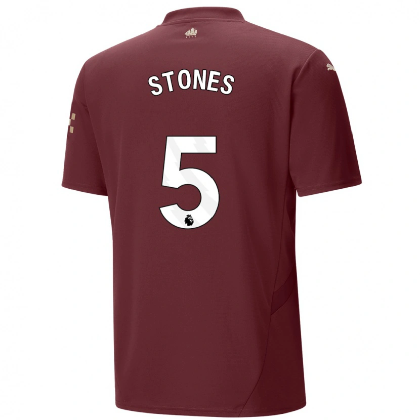 Danxen Män John Stones #5 Rödbrun Tredjesatsen Matchtröjor 2024/25 Tröjor T-Tröja