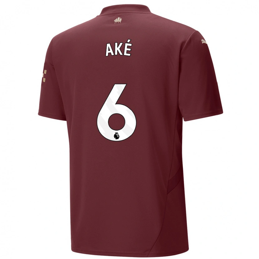 Danxen Män Nathan Aké #6 Rödbrun Tredjesatsen Matchtröjor 2024/25 Tröjor T-Tröja