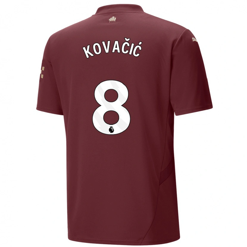 Danxen Män Mateo Kovacic #8 Rödbrun Tredjesatsen Matchtröjor 2024/25 Tröjor T-Tröja