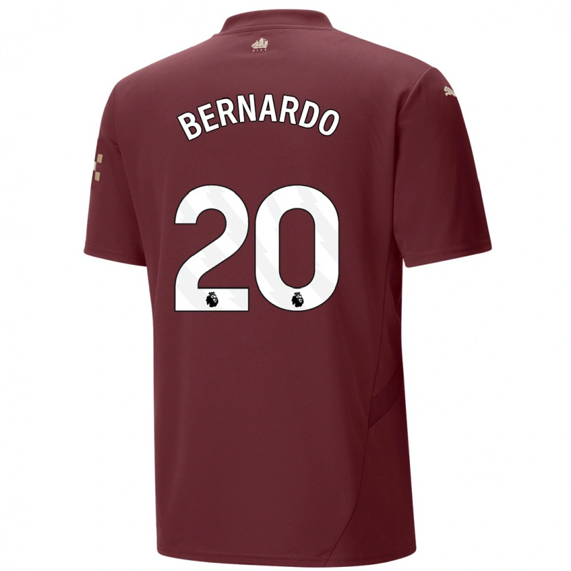 Danxen Män Bernardo Silva #20 Rödbrun Tredjesatsen Matchtröjor 2024/25 Tröjor T-Tröja