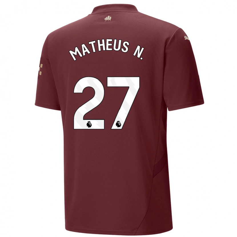 Danxen Män Matheus Nunes #27 Rödbrun Tredjesatsen Matchtröjor 2024/25 Tröjor T-Tröja