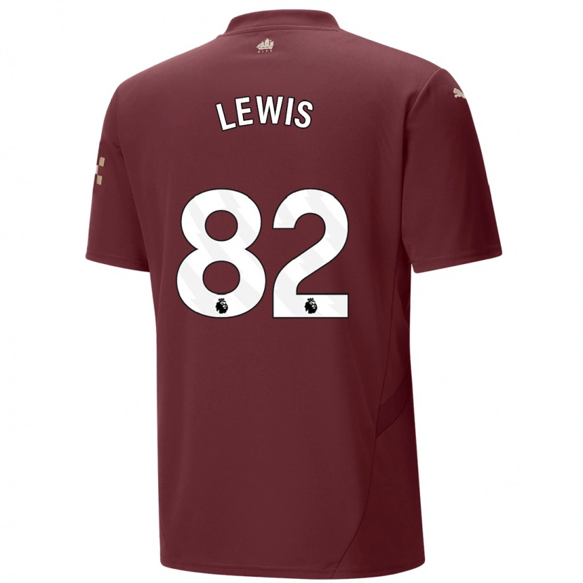 Danxen Män Rico Lewis #82 Rödbrun Tredjesatsen Matchtröjor 2024/25 Tröjor T-Tröja