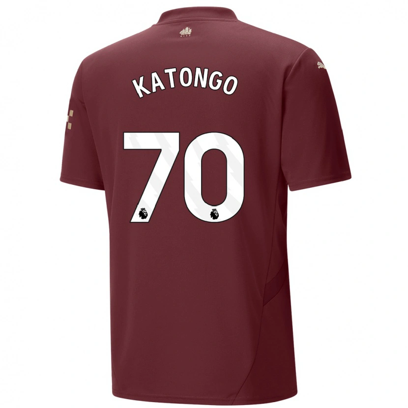 Danxen Män Jadel Katongo #70 Rödbrun Tredjesatsen Matchtröjor 2024/25 Tröjor T-Tröja
