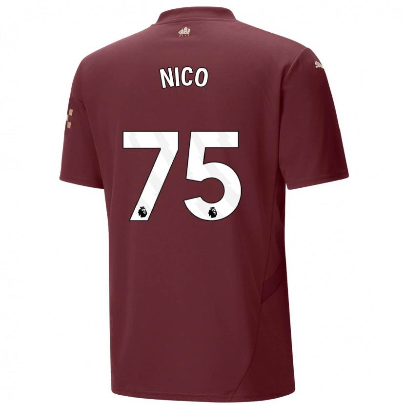 Danxen Män Nico O'reilly #75 Rödbrun Tredjesatsen Matchtröjor 2024/25 Tröjor T-Tröja