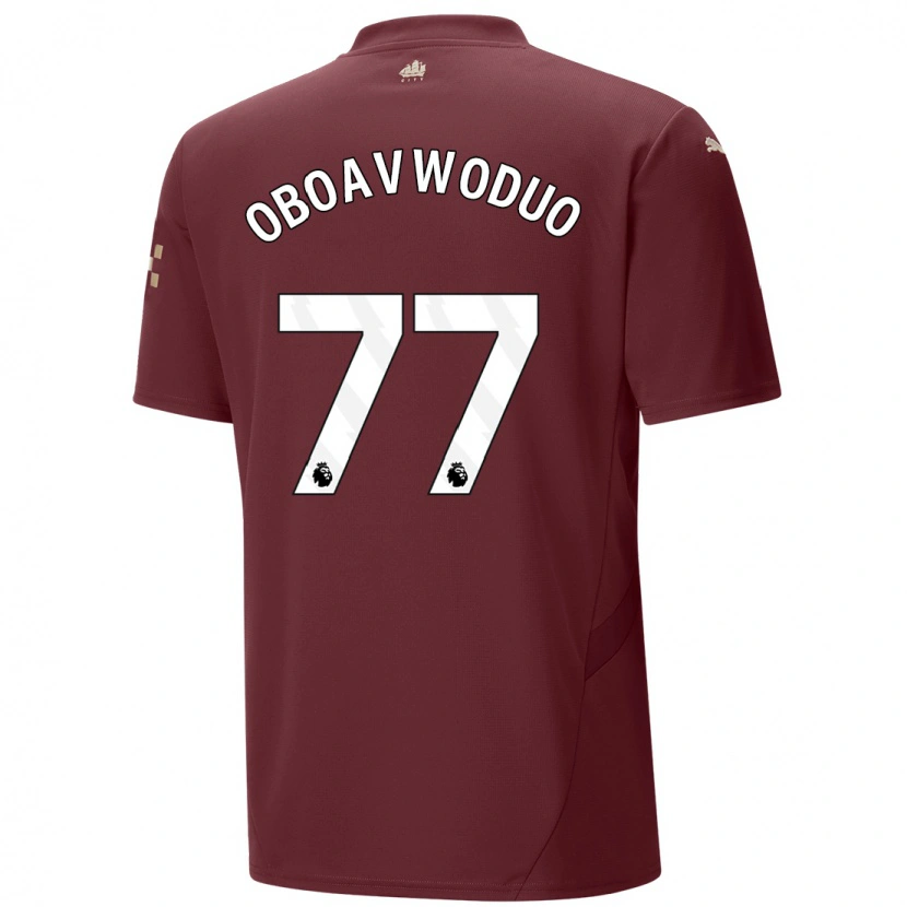 Danxen Män Justin Oboavwoduo #77 Rödbrun Tredjesatsen Matchtröjor 2024/25 Tröjor T-Tröja