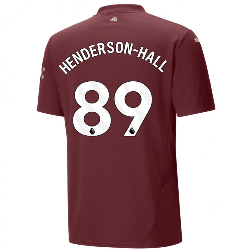 Danxen Män Matty Henderson-Hall #89 Rödbrun Tredjesatsen Matchtröjor 2024/25 Tröjor T-Tröja