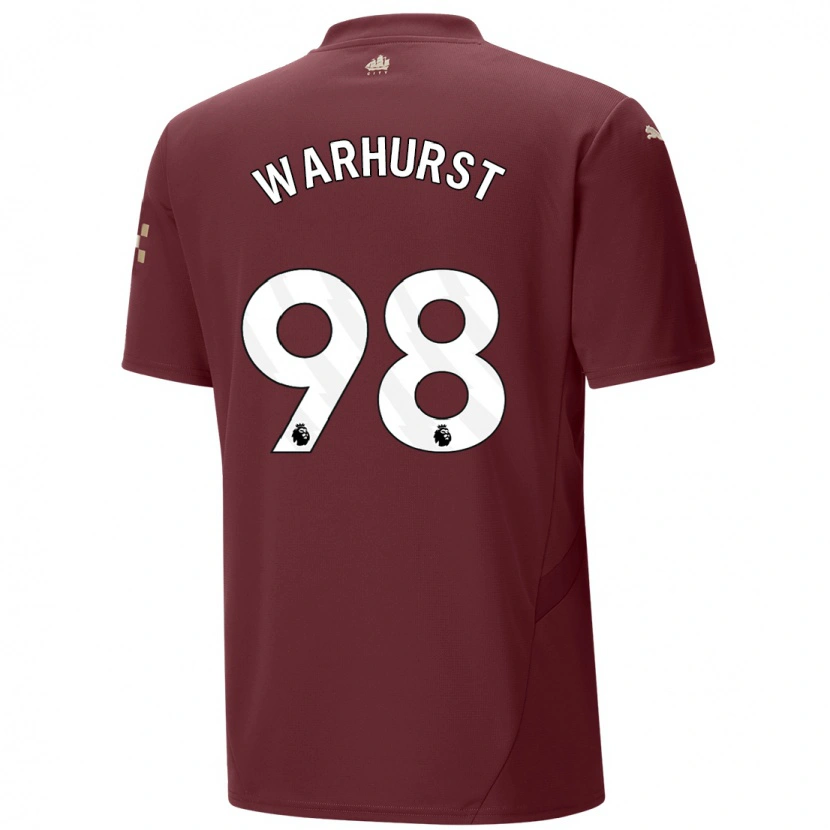 Danxen Män Matty Warhurst #98 Rödbrun Tredjesatsen Matchtröjor 2024/25 Tröjor T-Tröja