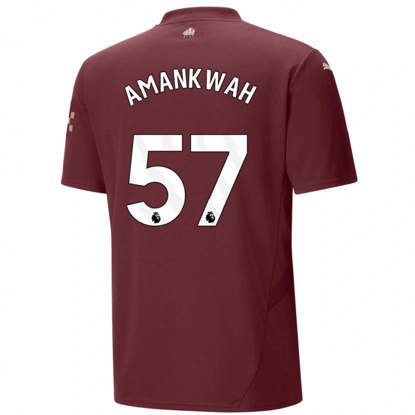 Danxen Män Yeboah Amankwah #57 Rödbrun Tredjesatsen Matchtröjor 2024/25 Tröjor T-Tröja