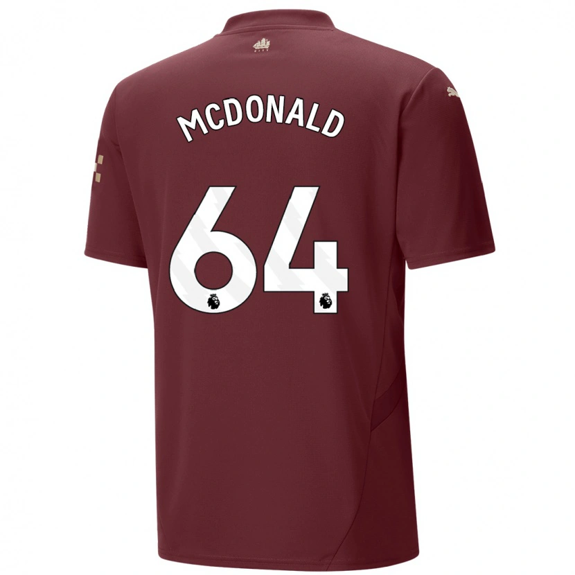 Danxen Män Rowan Mcdonald #64 Rödbrun Tredjesatsen Matchtröjor 2024/25 Tröjor T-Tröja