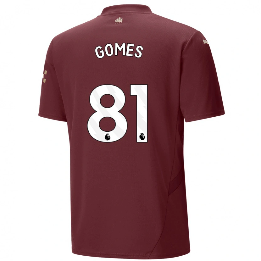Danxen Män Claudio Gomes #81 Rödbrun Tredjesatsen Matchtröjor 2024/25 Tröjor T-Tröja