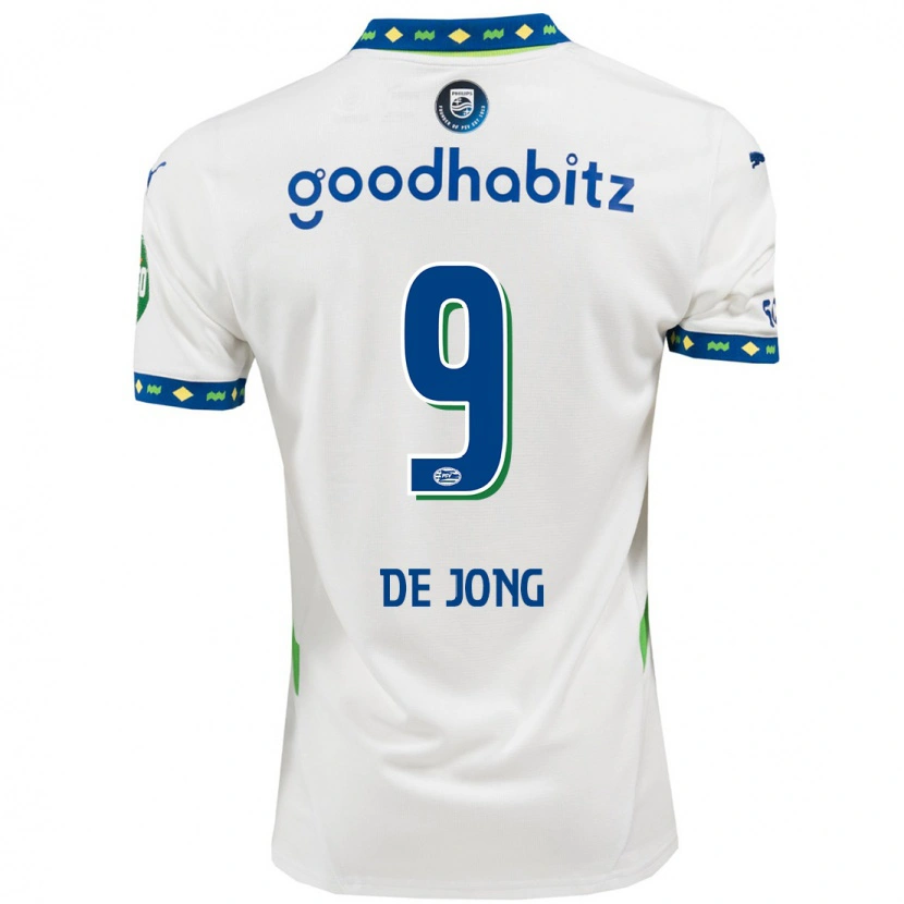 Danxen Män Luuk De Jong #9 Vit Mörkblå Tredjesatsen Matchtröjor 2024/25 Tröjor T-Tröja