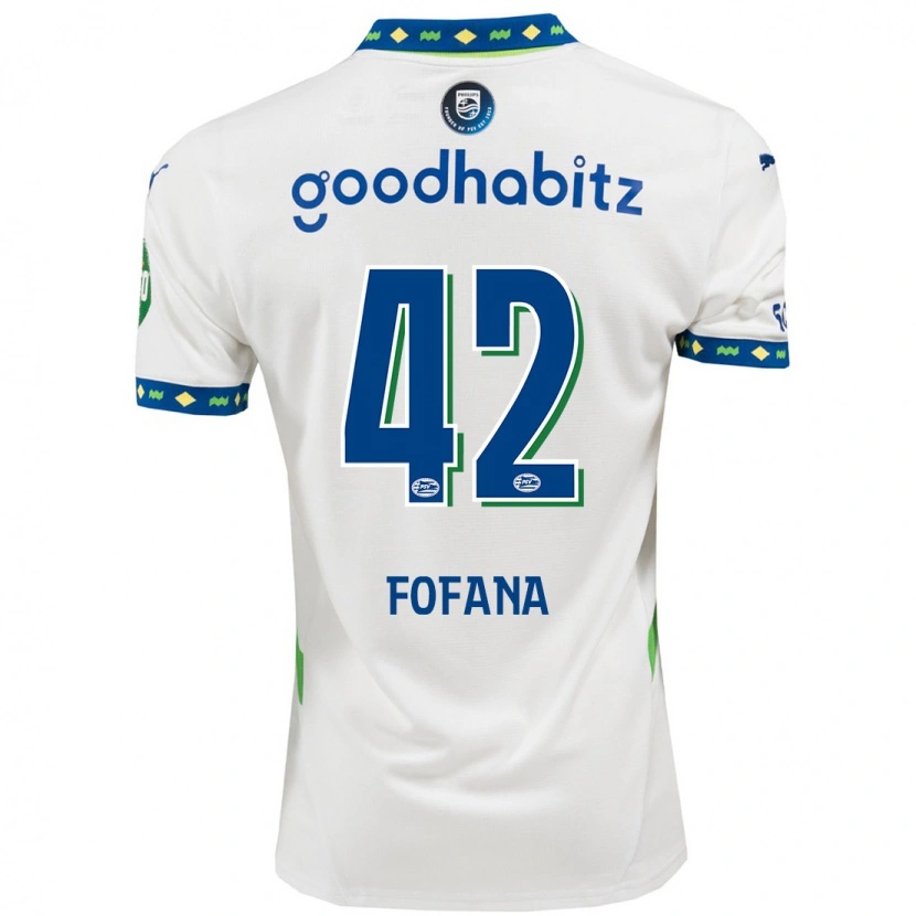 Danxen Män Fodé Fofana #42 Vit Mörkblå Tredjesatsen Matchtröjor 2024/25 Tröjor T-Tröja