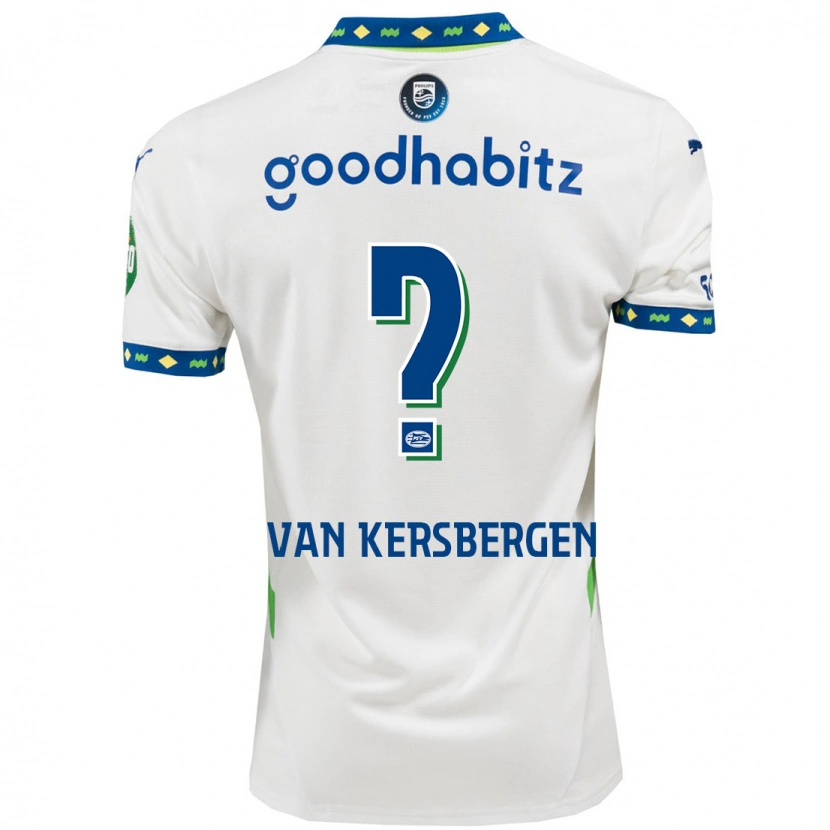 Danxen Män Sander Van Kersbergen #0 Vit Mörkblå Tredjesatsen Matchtröjor 2024/25 Tröjor T-Tröja