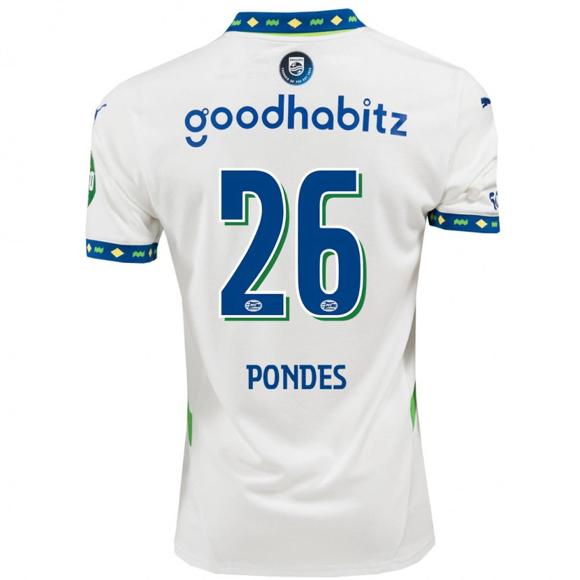Danxen Män Moon Pondes #26 Vit Mörkblå Tredjesatsen Matchtröjor 2024/25 Tröjor T-Tröja