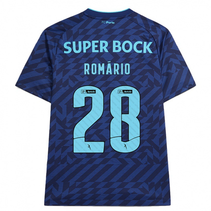 Danxen Män Romário Baró #28 Marinblå Tredjesatsen Matchtröjor 2024/25 Tröjor T-Tröja