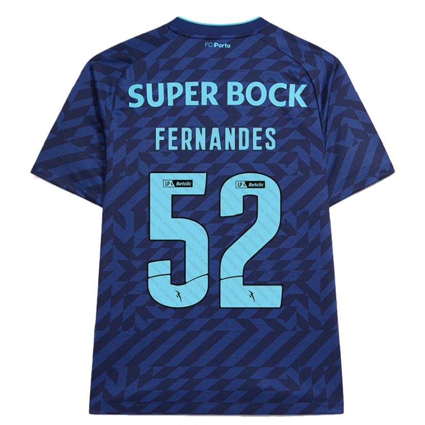 Danxen Män Martim Fernandes #52 Marinblå Tredjesatsen Matchtröjor 2024/25 Tröjor T-Tröja