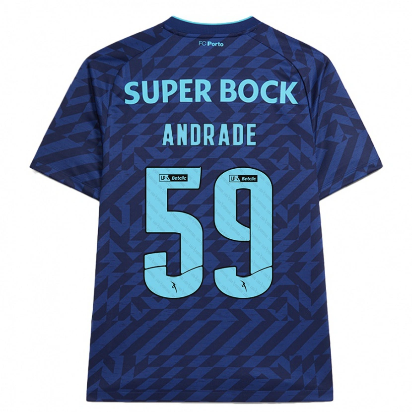 Danxen Män Tiago Andrade #59 Marinblå Tredjesatsen Matchtröjor 2024/25 Tröjor T-Tröja
