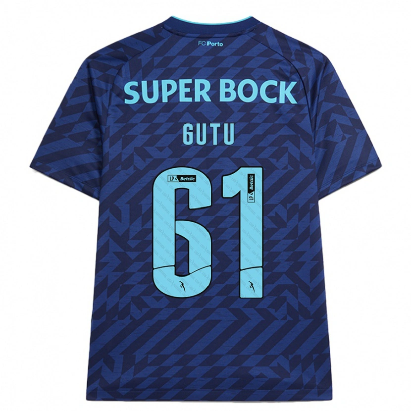 Danxen Män Denis Gutu #61 Marinblå Tredjesatsen Matchtröjor 2024/25 Tröjor T-Tröja