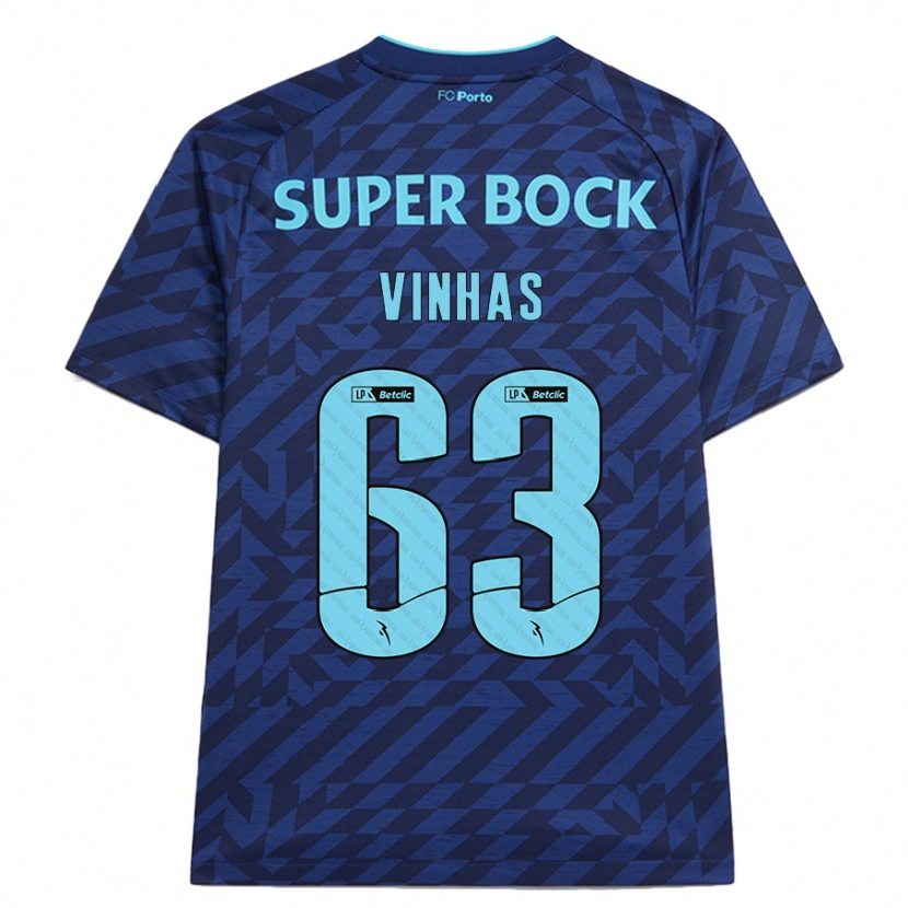 Danxen Män David Vinhas #63 Marinblå Tredjesatsen Matchtröjor 2024/25 Tröjor T-Tröja