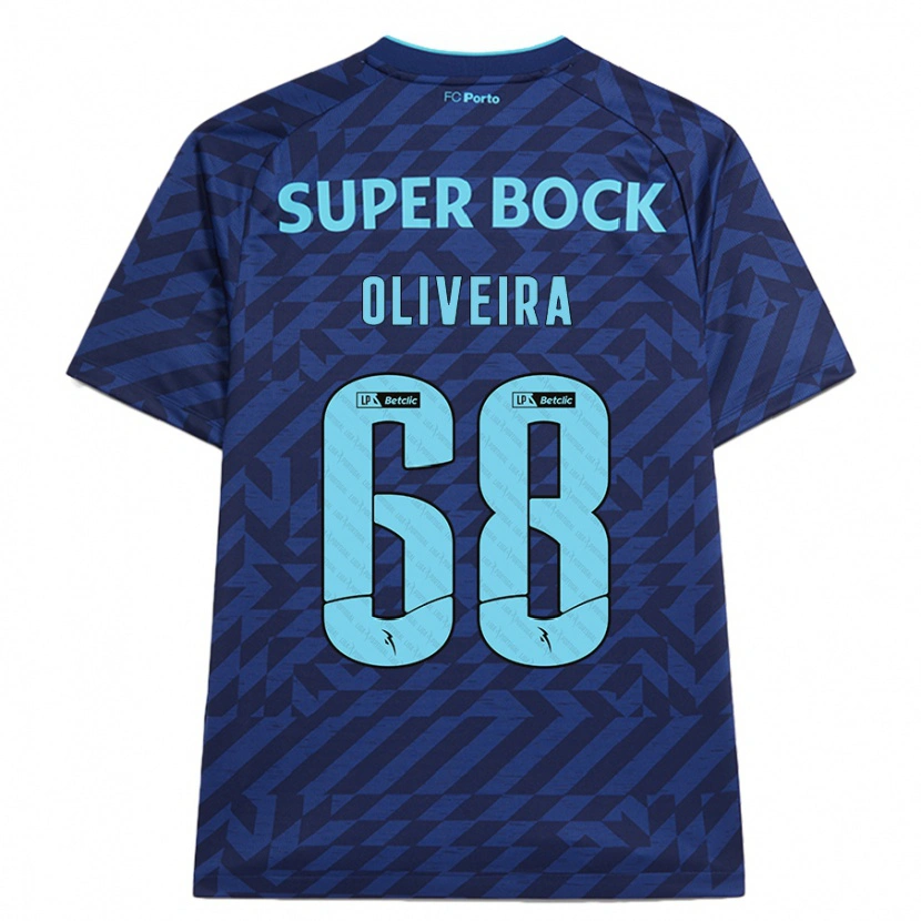 Danxen Män André Oliveira #68 Marinblå Tredjesatsen Matchtröjor 2024/25 Tröjor T-Tröja