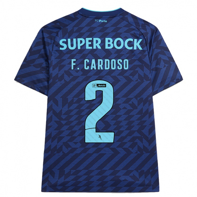 Danxen Män Fábio Cardoso #2 Marinblå Tredjesatsen Matchtröjor 2024/25 Tröjor T-Tröja
