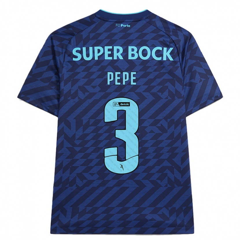 Danxen Män Pepe #3 Marinblå Tredjesatsen Matchtröjor 2024/25 Tröjor T-Tröja