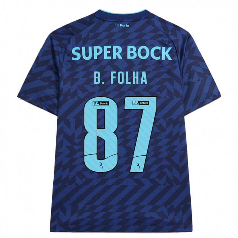Danxen Män Bernardo Folha #87 Marinblå Tredjesatsen Matchtröjor 2024/25 Tröjor T-Tröja