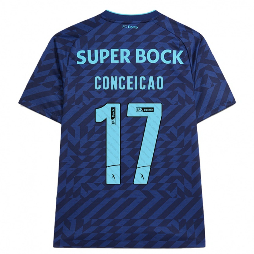 Danxen Män Rodrigo Conceicao #17 Marinblå Tredjesatsen Matchtröjor 2024/25 Tröjor T-Tröja