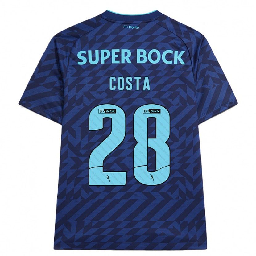 Danxen Män Bruno Costa #28 Marinblå Tredjesatsen Matchtröjor 2024/25 Tröjor T-Tröja