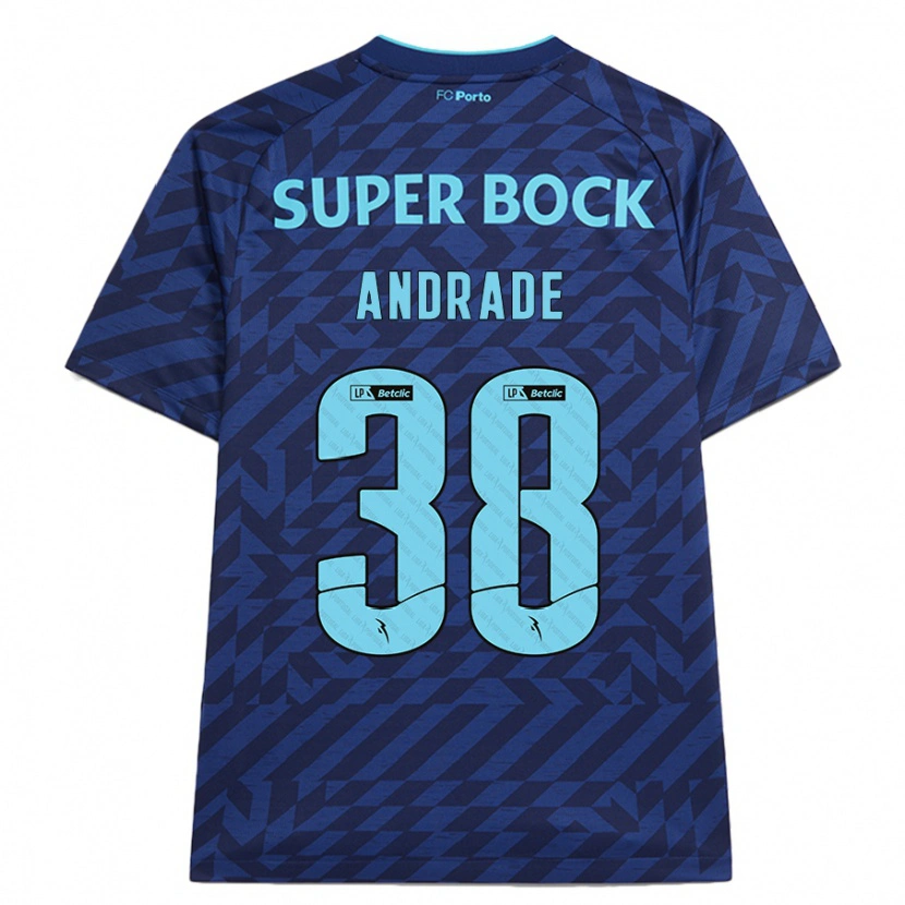 Danxen Män Fernando Andrade #38 Marinblå Tredjesatsen Matchtröjor 2024/25 Tröjor T-Tröja