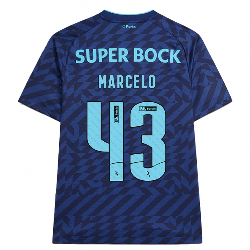 Danxen Män Joao Marcelo #43 Marinblå Tredjesatsen Matchtröjor 2024/25 Tröjor T-Tröja