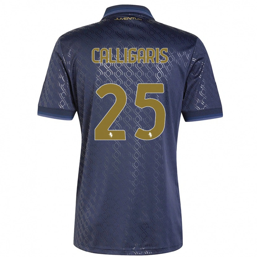 Danxen Män Viola Calligaris #25 Marinblå Tredjesatsen Matchtröjor 2024/25 Tröjor T-Tröja