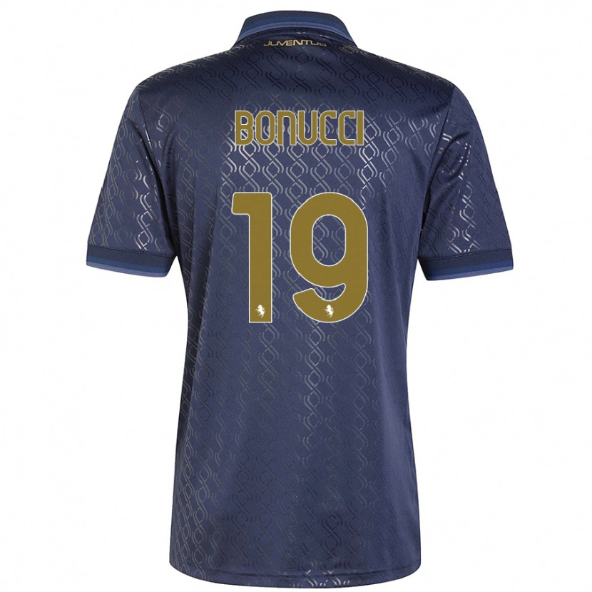 Danxen Män Leonardo Bonucci #19 Marinblå Tredjesatsen Matchtröjor 2024/25 Tröjor T-Tröja