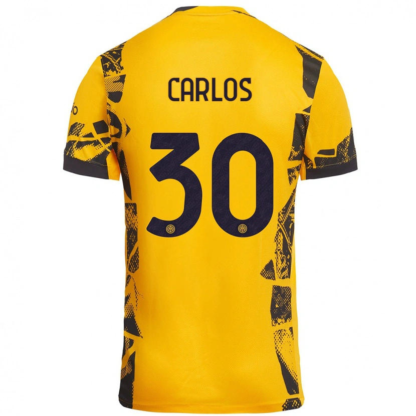 Danxen Män Carlos Augusto #30 Guld Svart Tredjesatsen Matchtröjor 2024/25 Tröjor T-Tröja