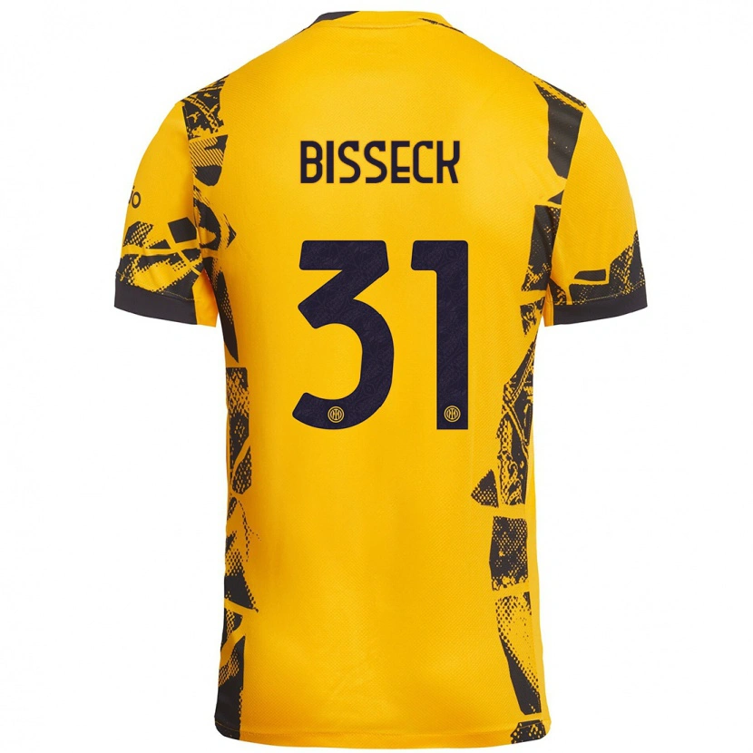Danxen Män Yann Bisseck #31 Guld Svart Tredjesatsen Matchtröjor 2024/25 Tröjor T-Tröja