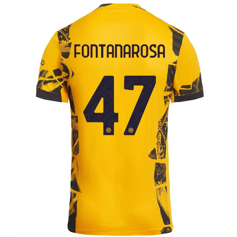 Danxen Män Alessandro Fontanarosa #47 Guld Svart Tredjesatsen Matchtröjor 2024/25 Tröjor T-Tröja