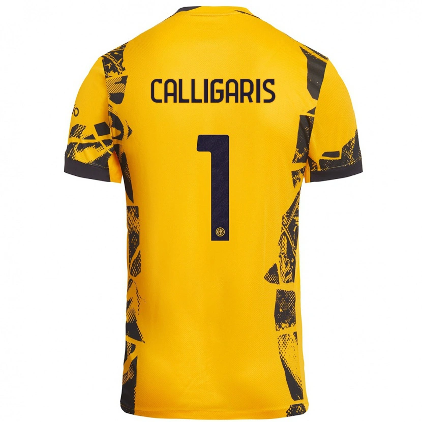 Danxen Män Alessandro Calligaris #1 Guld Svart Tredjesatsen Matchtröjor 2024/25 Tröjor T-Tröja