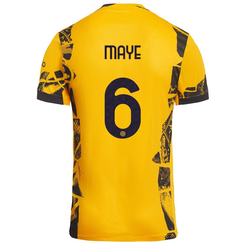 Danxen Män Yvan Maye #6 Guld Svart Tredjesatsen Matchtröjor 2024/25 Tröjor T-Tröja
