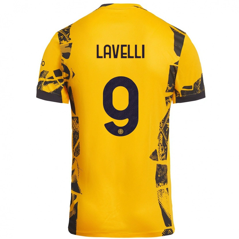 Danxen Män Matteo Lavelli #9 Guld Svart Tredjesatsen Matchtröjor 2024/25 Tröjor T-Tröja