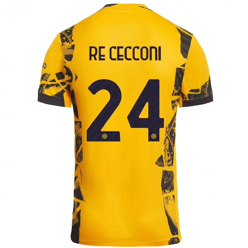 Danxen Män Gabriele Re Cecconi #24 Guld Svart Tredjesatsen Matchtröjor 2024/25 Tröjor T-Tröja
