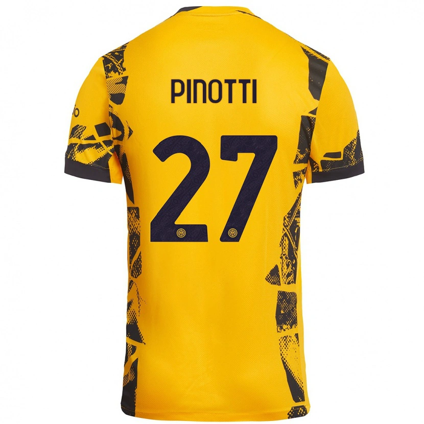 Danxen Män Manuel Pinotti #27 Guld Svart Tredjesatsen Matchtröjor 2024/25 Tröjor T-Tröja