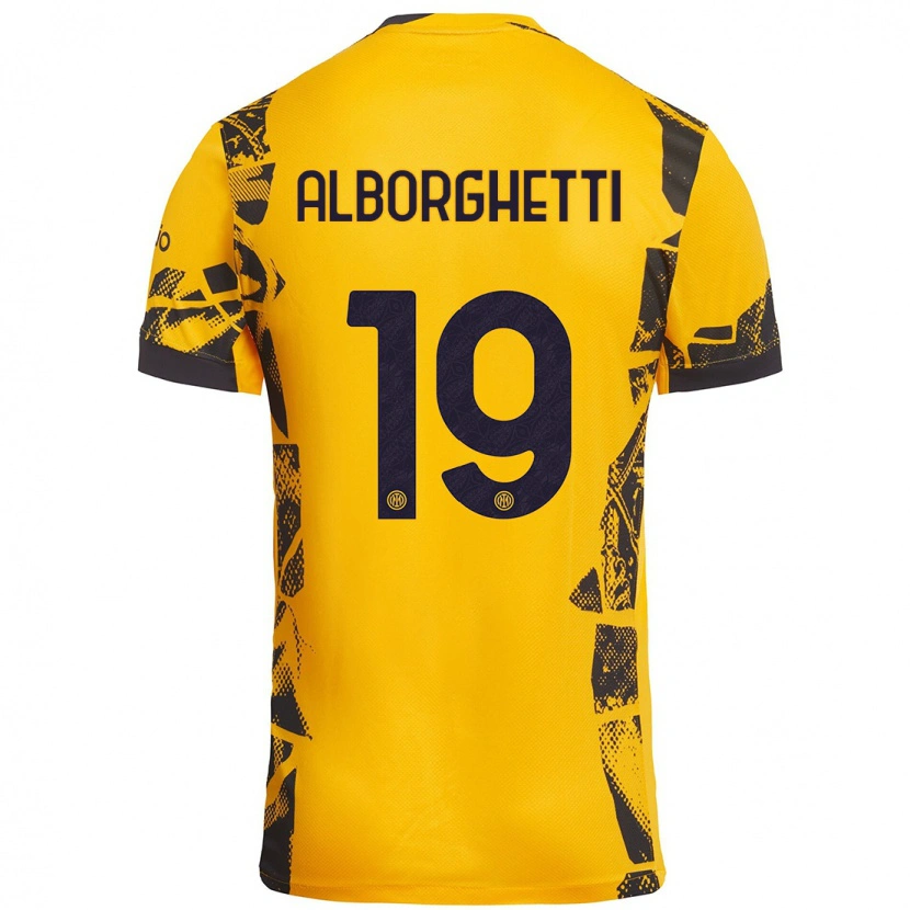 Danxen Män Lisa Alborghetti #19 Guld Svart Tredjesatsen Matchtröjor 2024/25 Tröjor T-Tröja