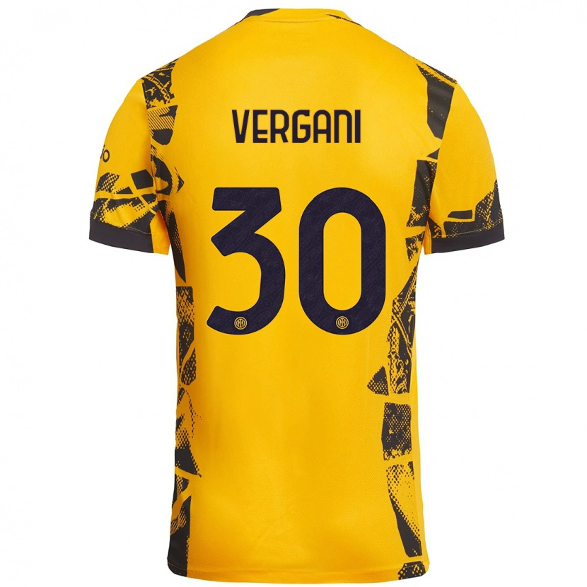 Danxen Män Bianca Vergani #30 Guld Svart Tredjesatsen Matchtröjor 2024/25 Tröjor T-Tröja