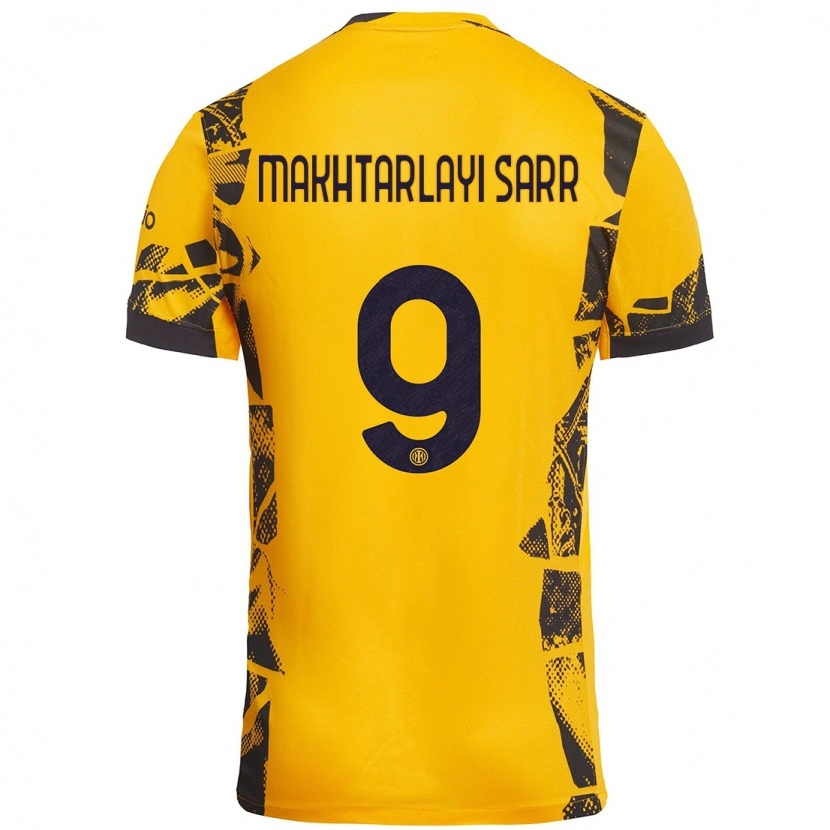 Danxen Män Amadou Makhtarlayi Sarr #9 Guld Svart Tredjesatsen Matchtröjor 2024/25 Tröjor T-Tröja