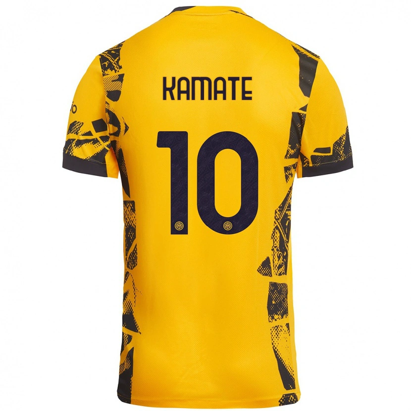Danxen Män Issiaka Kamate #10 Guld Svart Tredjesatsen Matchtröjor 2024/25 Tröjor T-Tröja