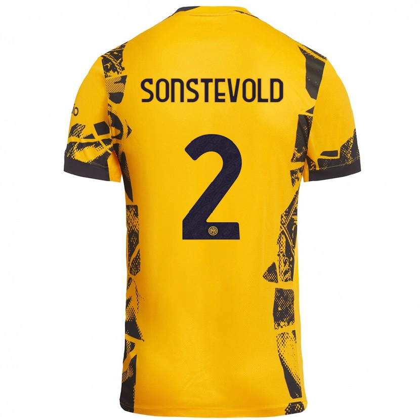 Danxen Män Anja Sonstevold #2 Guld Svart Tredjesatsen Matchtröjor 2024/25 Tröjor T-Tröja