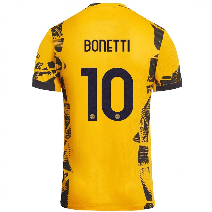 Danxen Män Tatiana Bonetti #10 Guld Svart Tredjesatsen Matchtröjor 2024/25 Tröjor T-Tröja